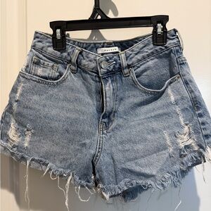 PacSun Women's Frayed Hem Jean Shorts - Light Blue